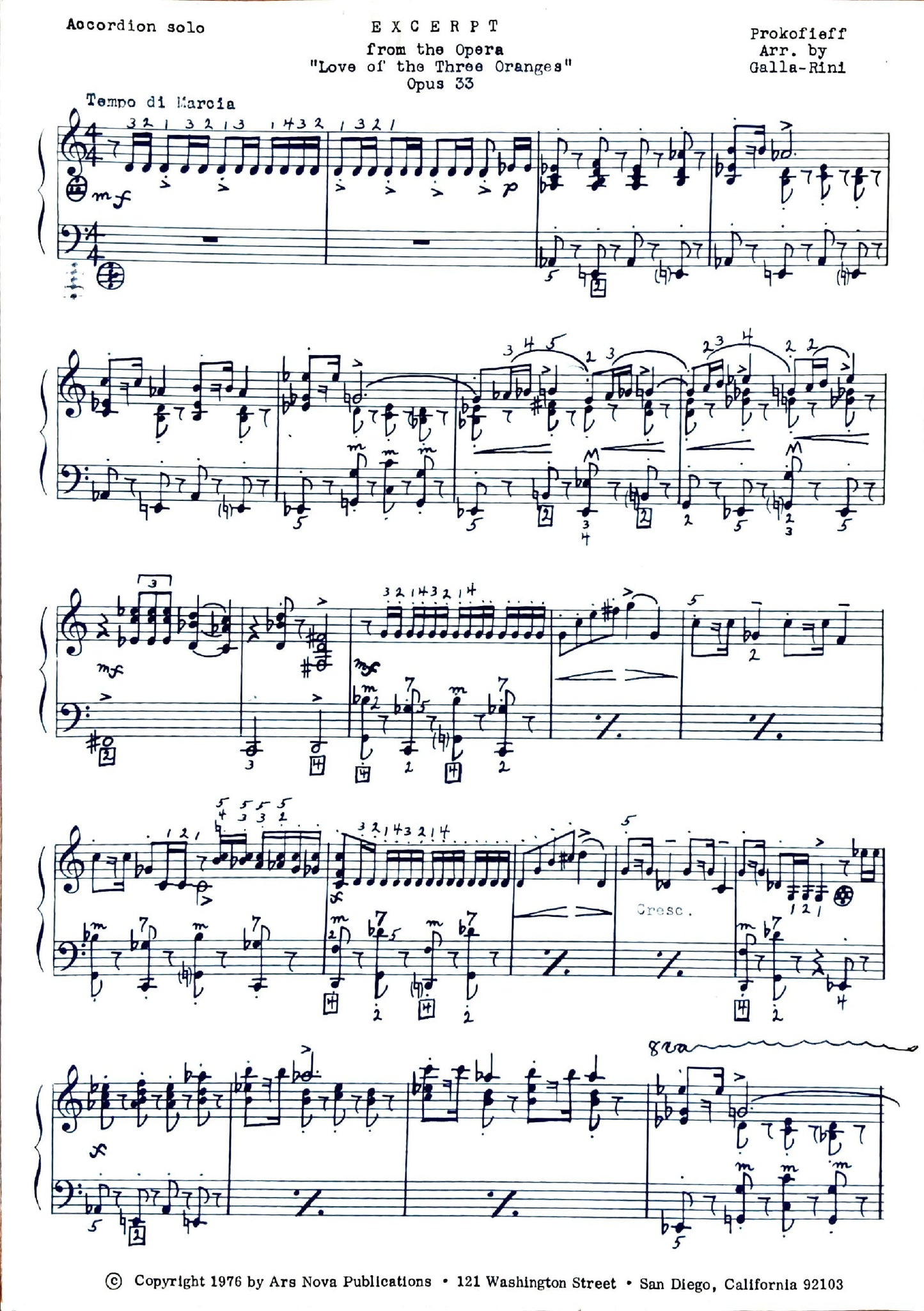 Excerpt from the Opera 'Love of the Three Oranges"