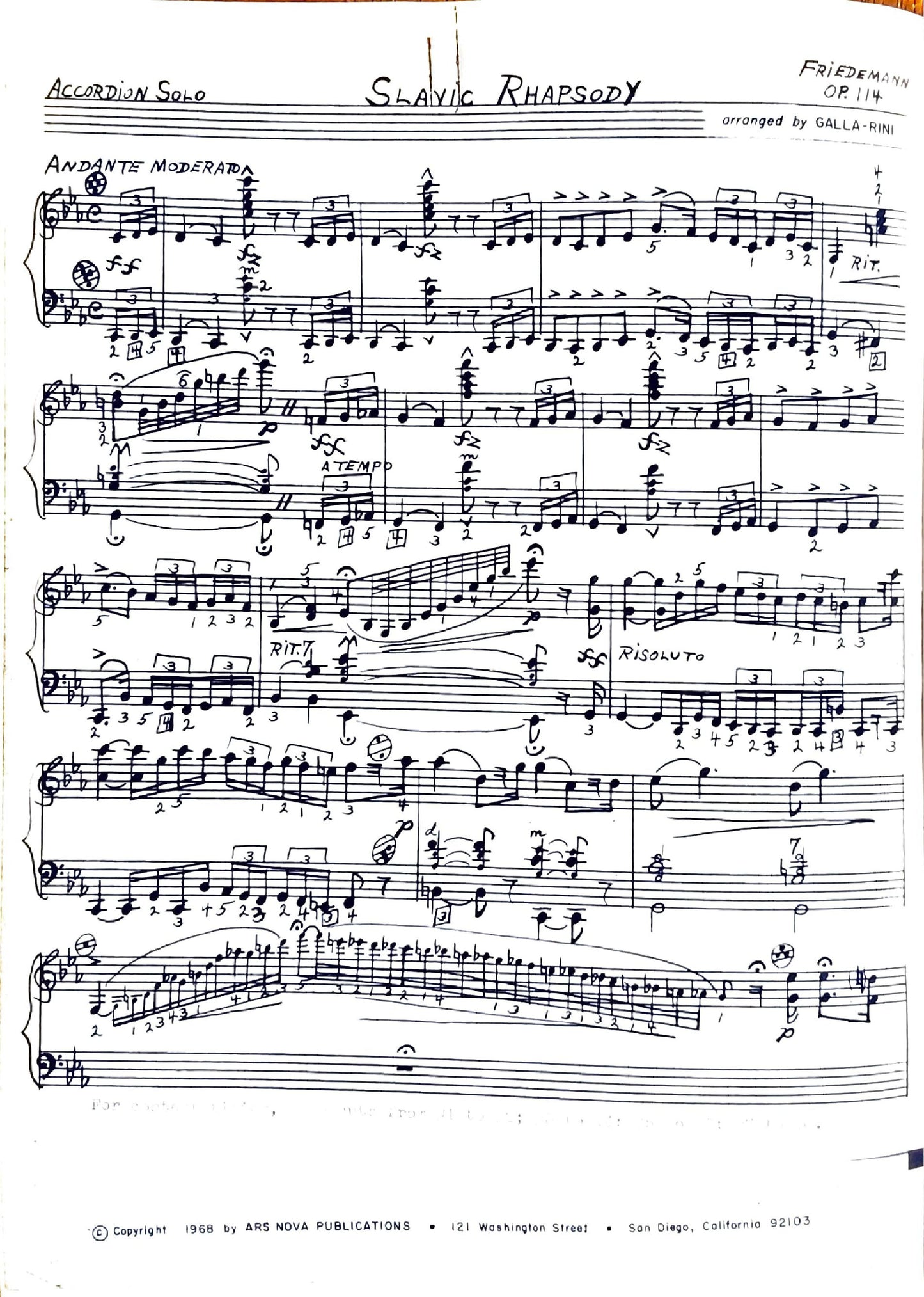 Slavic Rhapsody Op. 114