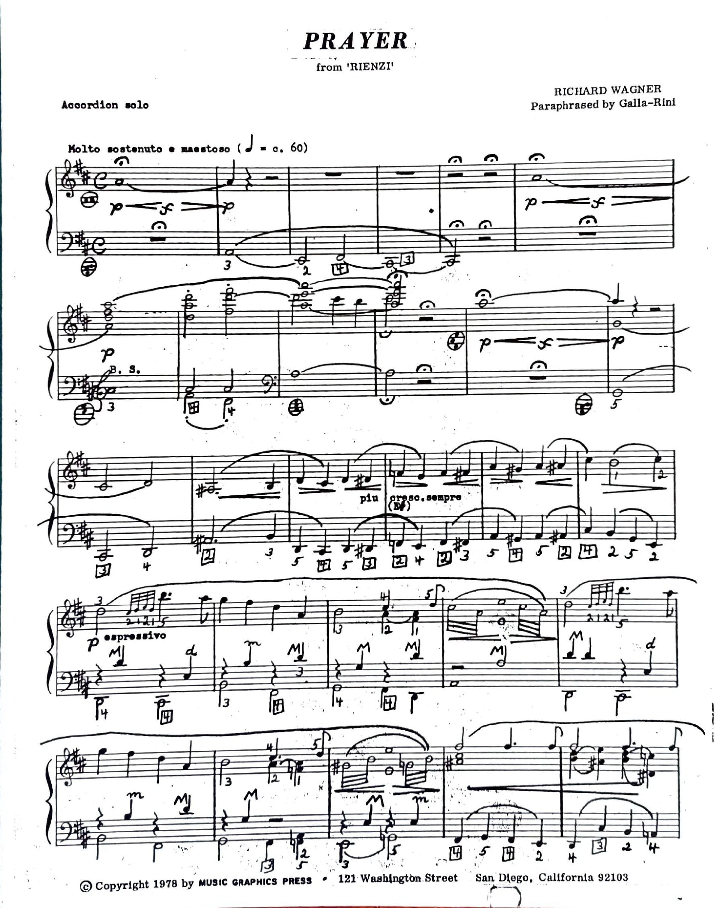Prayer from Rienzi' (Solo)