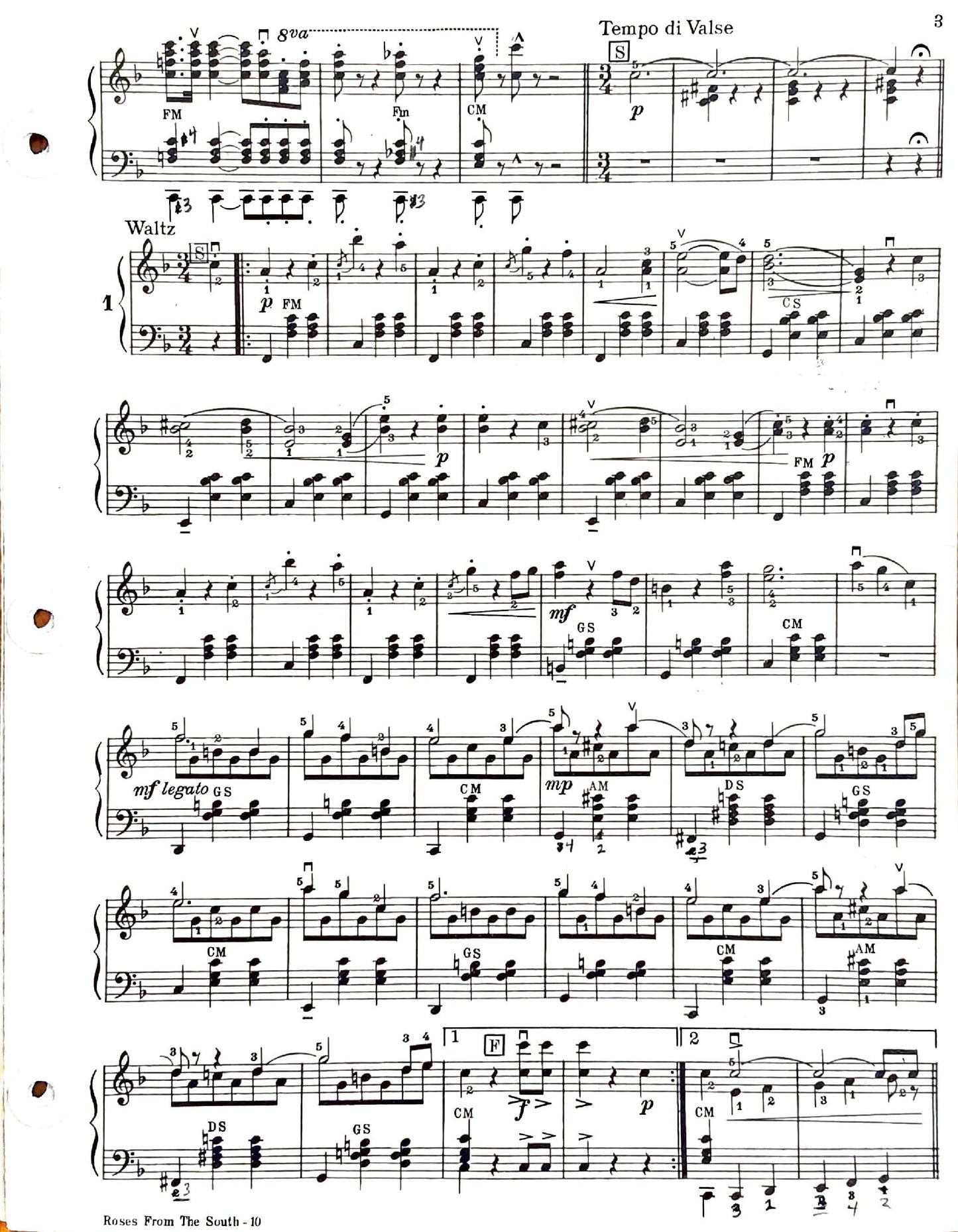 Roses from the South (Waltzes) (Solo)