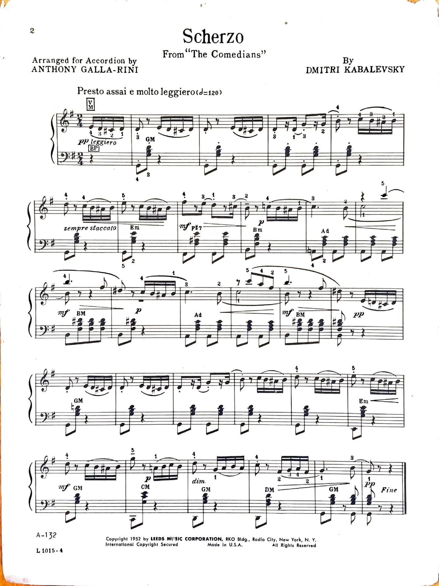 Scherzo from 'The Comedians' (Solo)