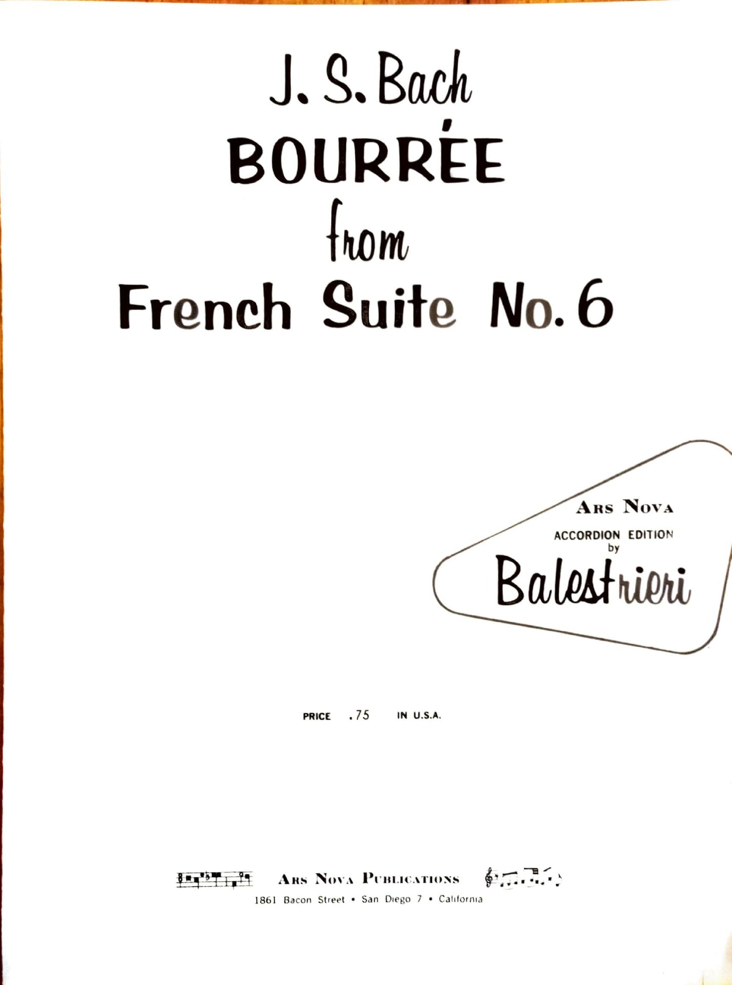Bourree from French Suite 6
