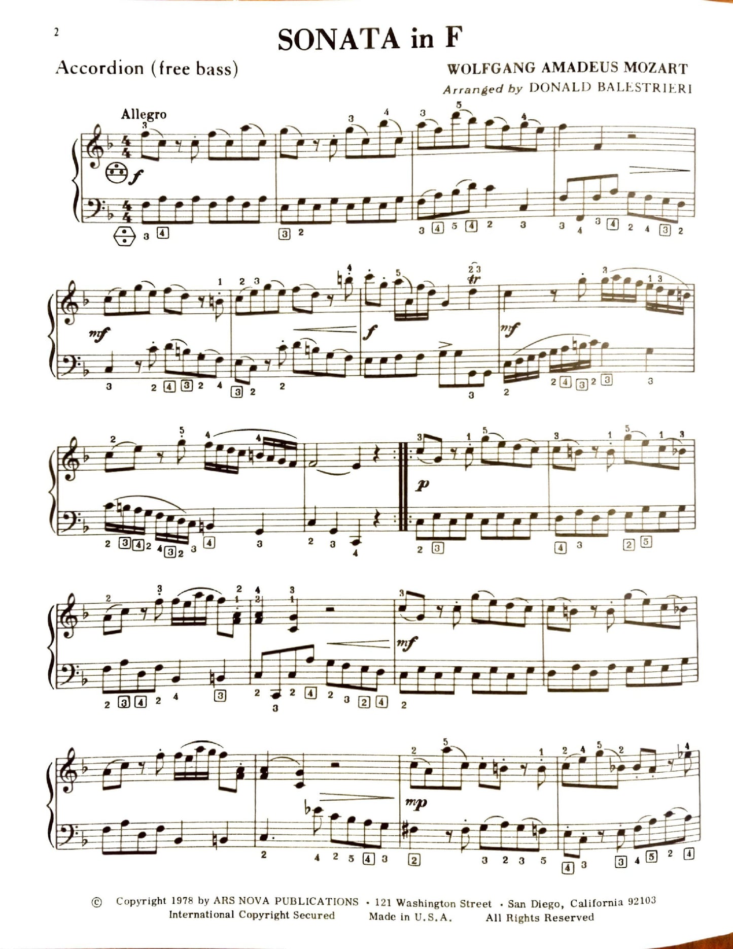 Sonata in F