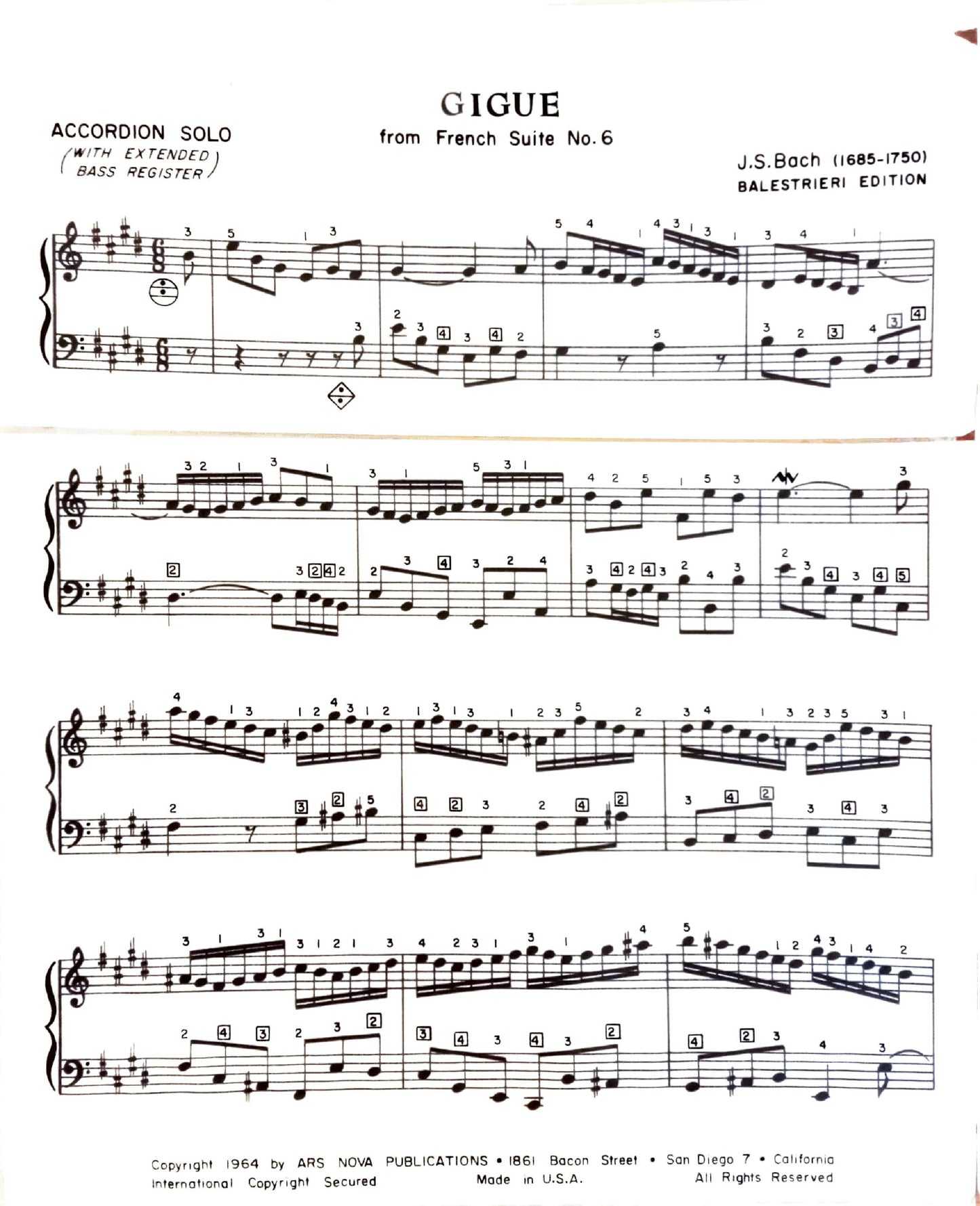 Gigue from French Suite No. 6