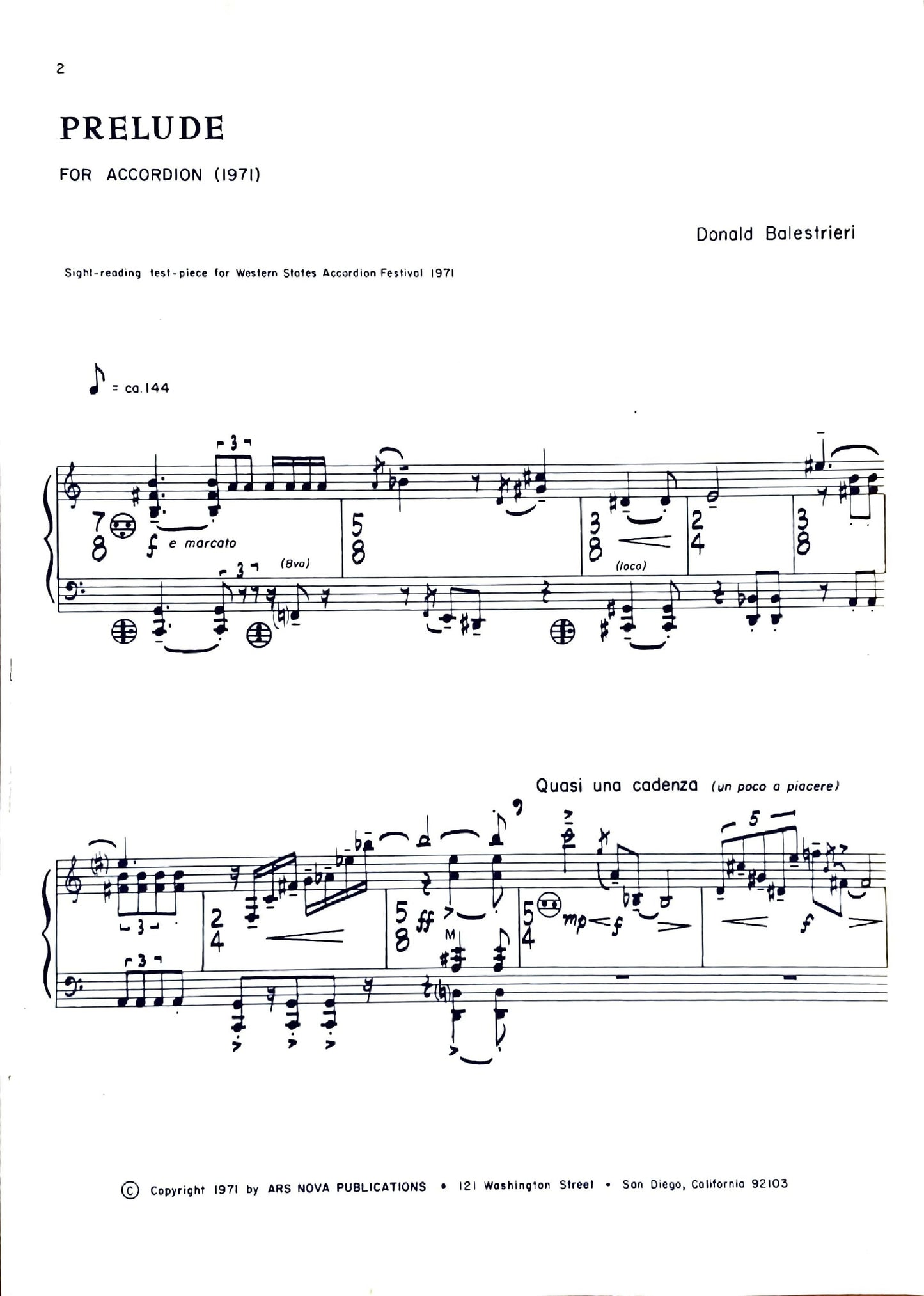 Prelude for Accordion