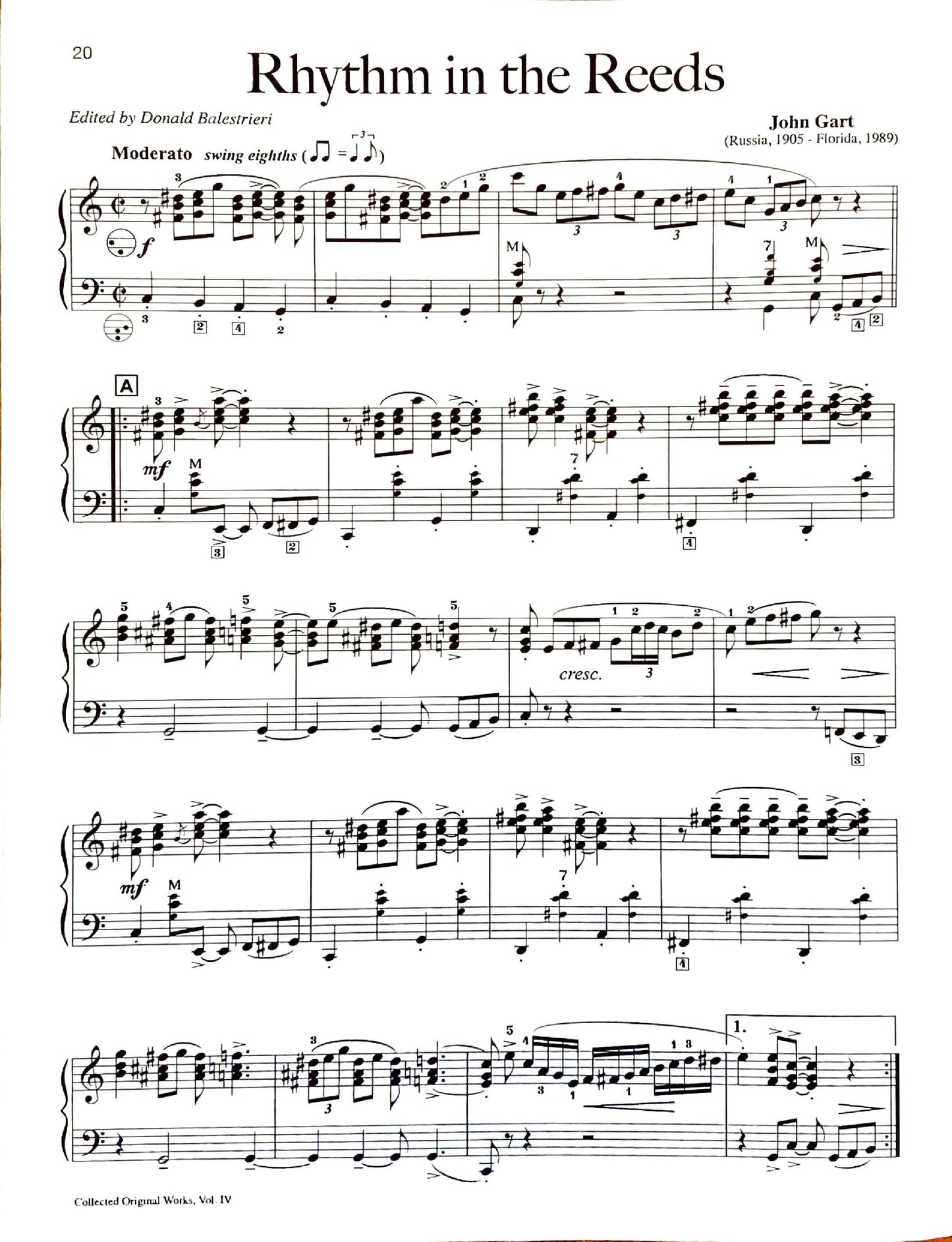 John Gart eBook Collected Original Works for Accordion Volume IV (eBook) (Solo)