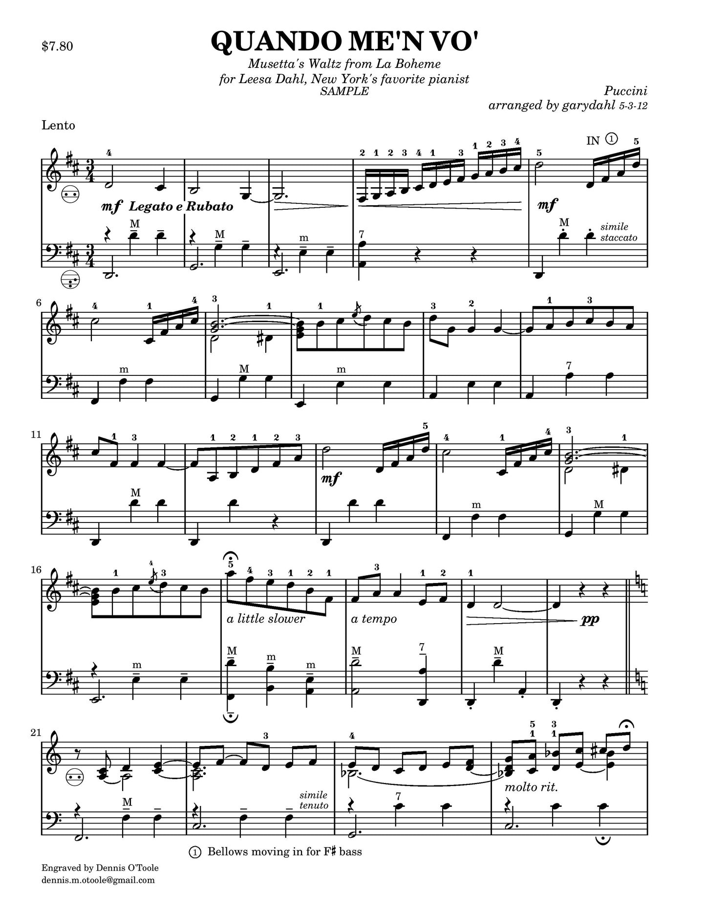 Quando Men Vo (Musetta's Waltz) from La Boheme