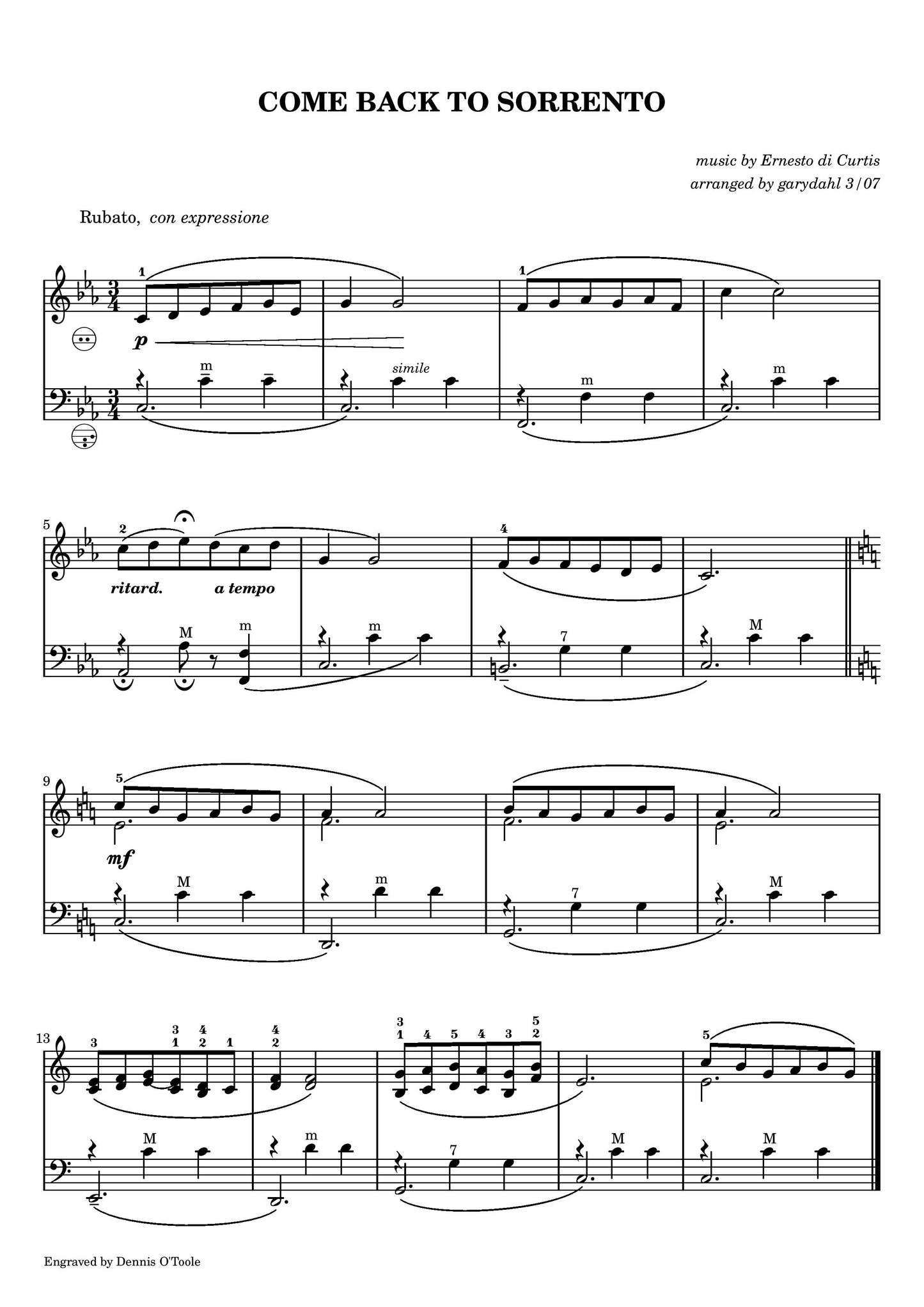 Come Back To Sorrento - single note version