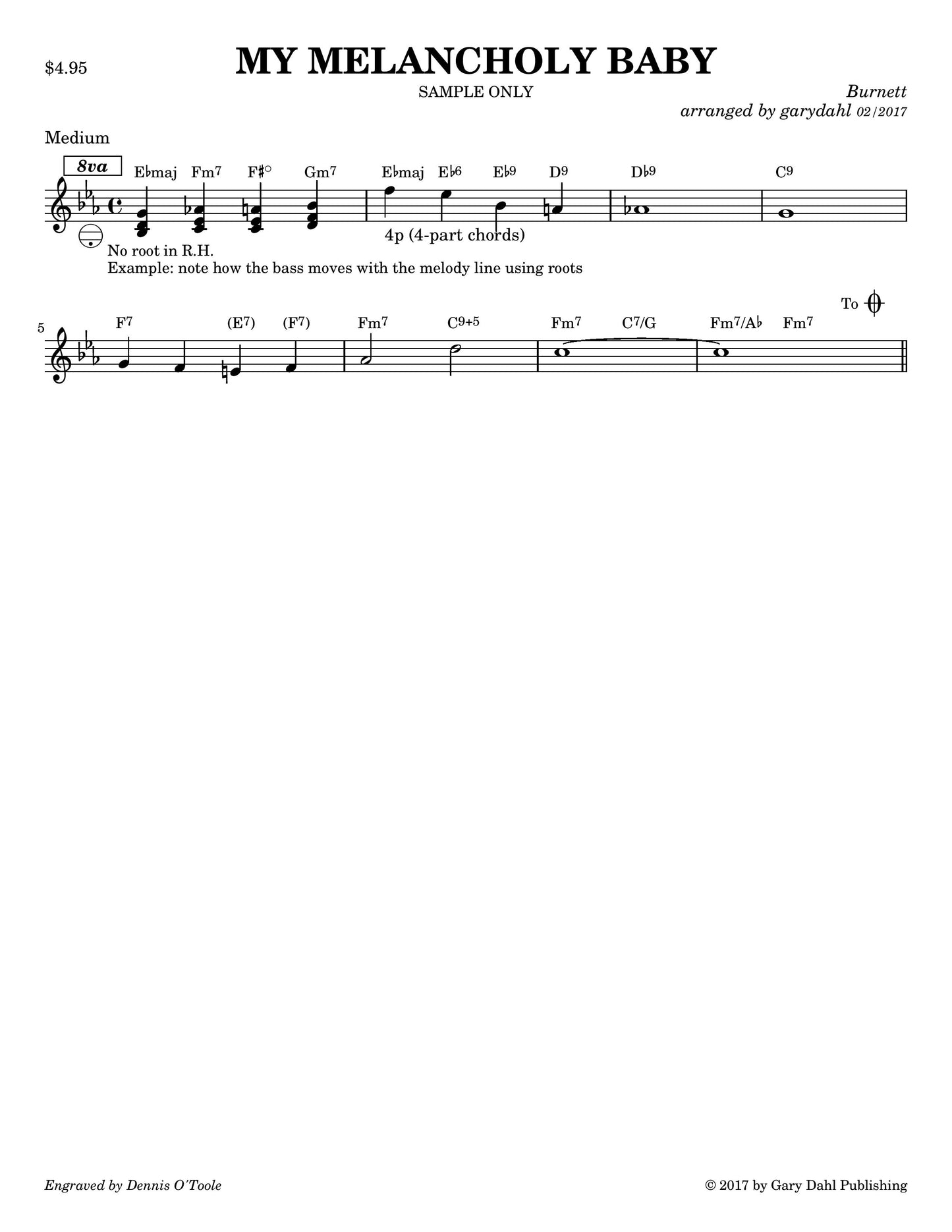 My Melancholy Baby (lead sheet)