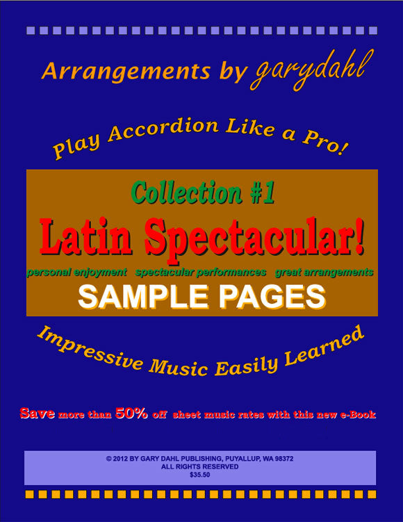 Latin Spectacular eBook accordion arrangements by Gary Dahl