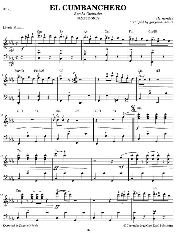 Latin Spectacular eBook accordion arrangements by Gary Dahl