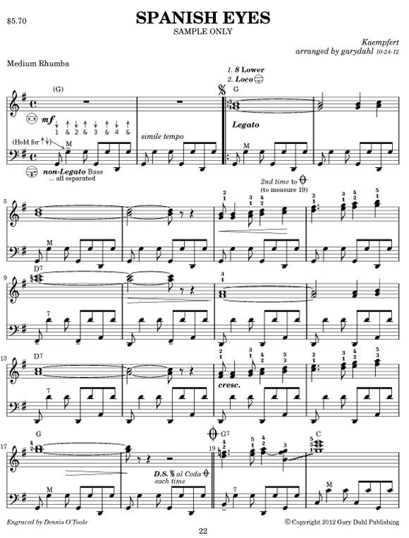 Latin Spectacular eBook accordion arrangements by Gary Dahl