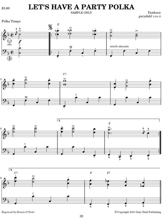 Favorite Waltzes and Polkas eBook accordion arrangements by Gary Dahl