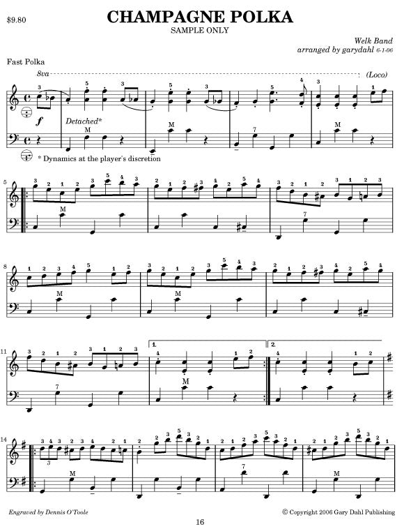 Favorite Waltzes and Polkas eBook accordion arrangements by Gary Dahl