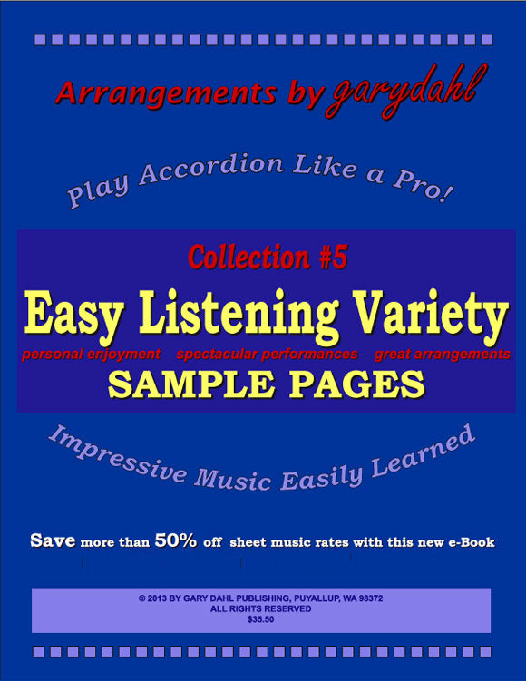 Easy Listening Variety Collection #5 eBook accordion arrangements by Gary Dahl
