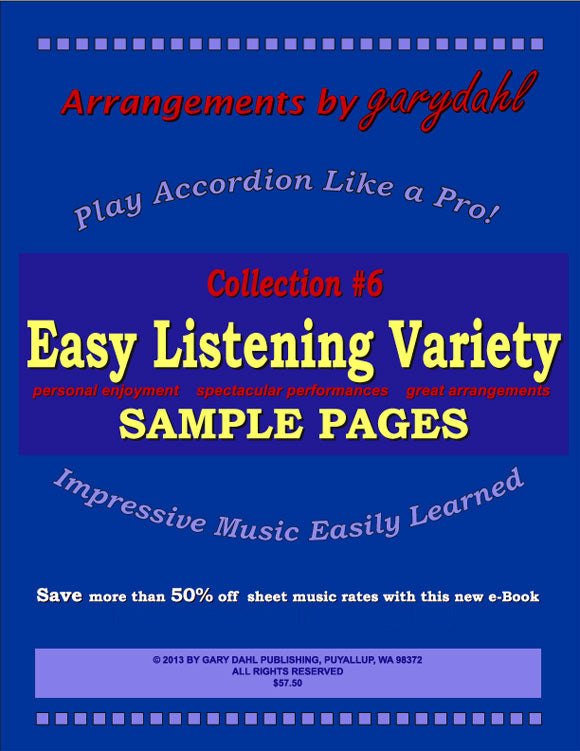 Easy Listening Variety Collection #6 eBook accordion arrangements by Gary Dahl