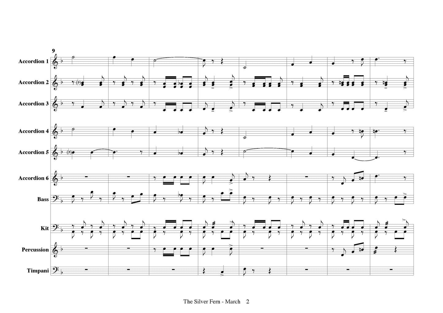 Silver Fern March (Accordion Orchestra arrangement)