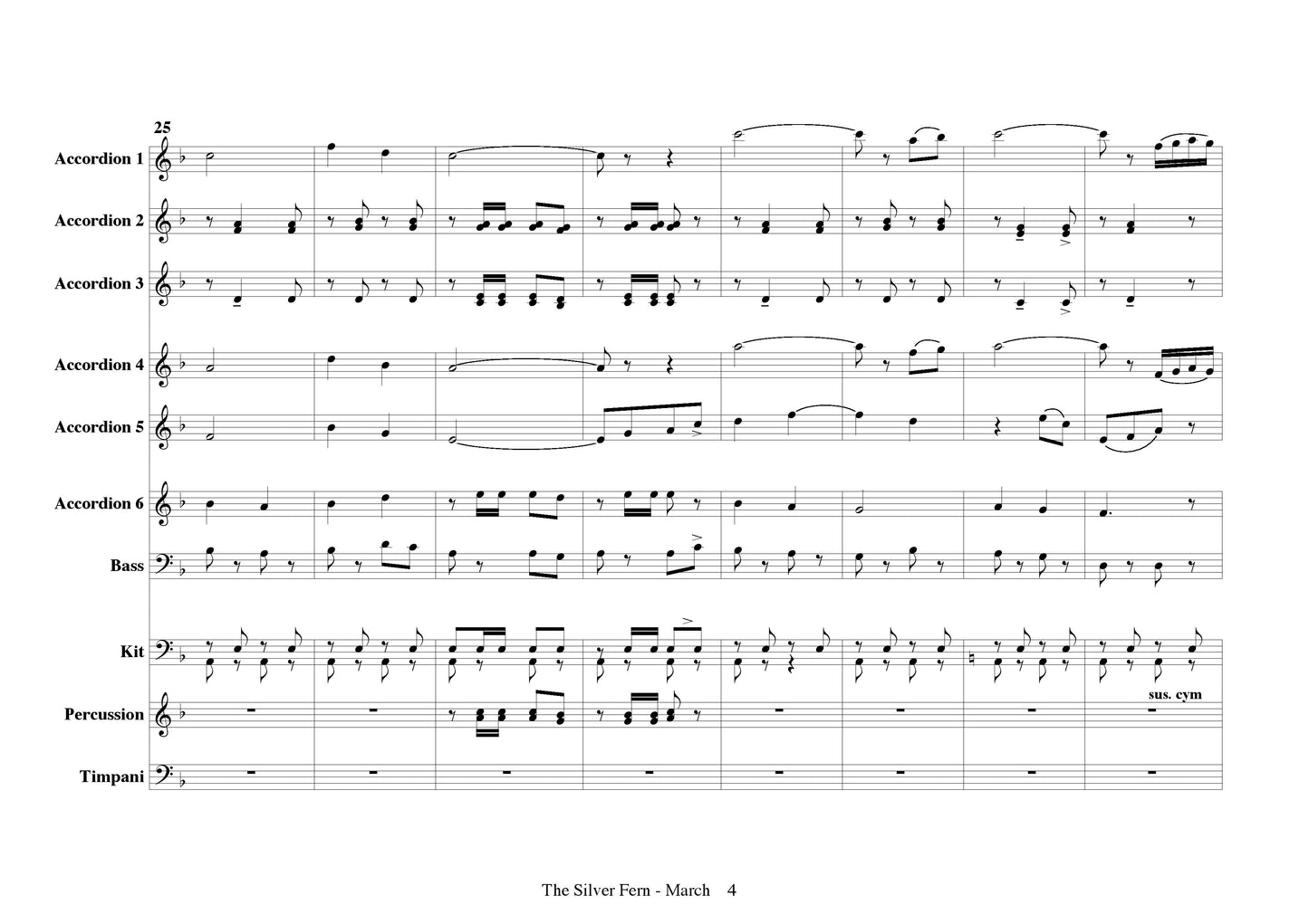 Silver Fern March (Accordion Orchestra arrangement)