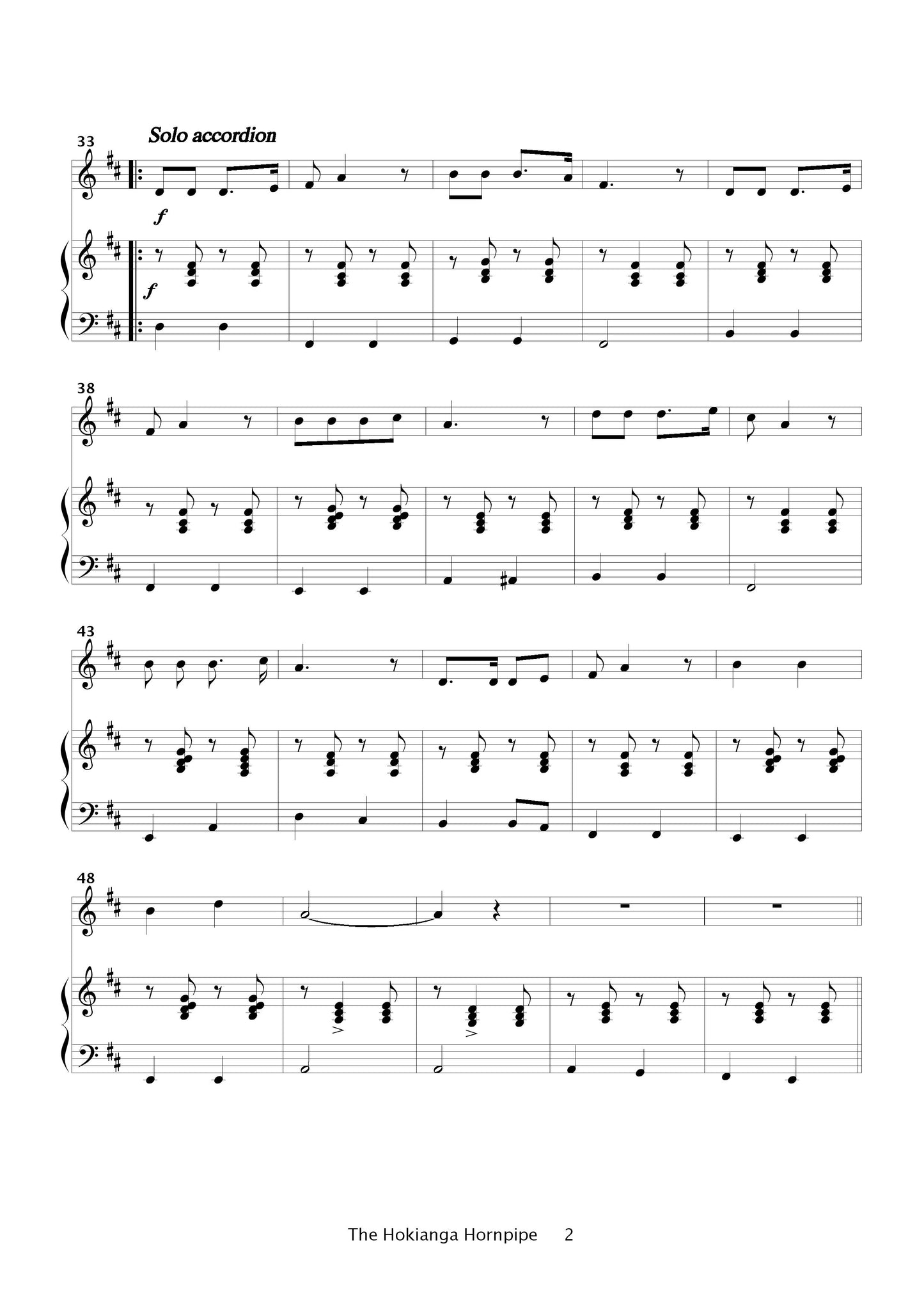 Hokianga Hornpipe (For solo accordion with piano accompaniment)