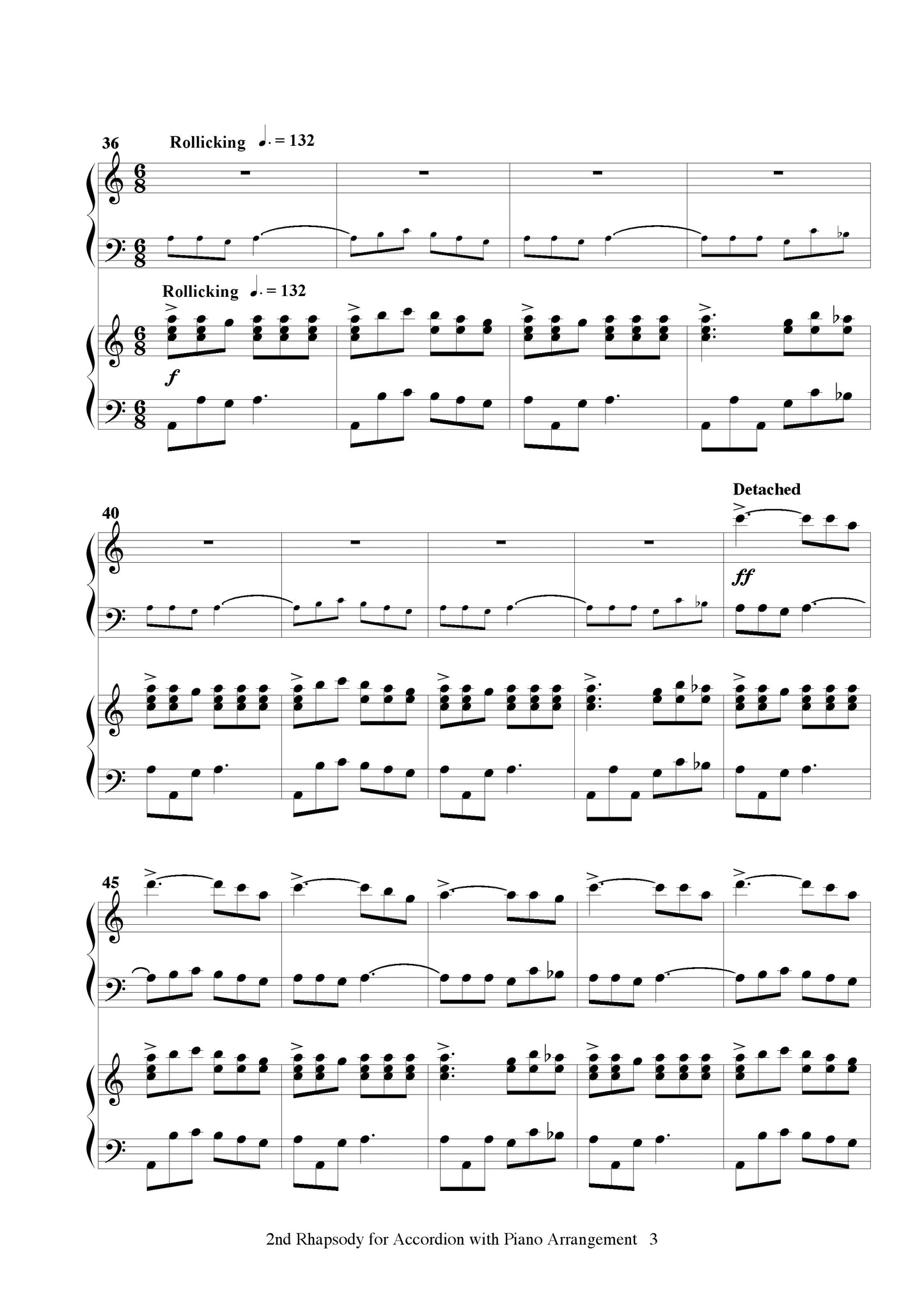 2nd Rhapsody for Solo Accordion and Symphony Orchestra - Score & Parts