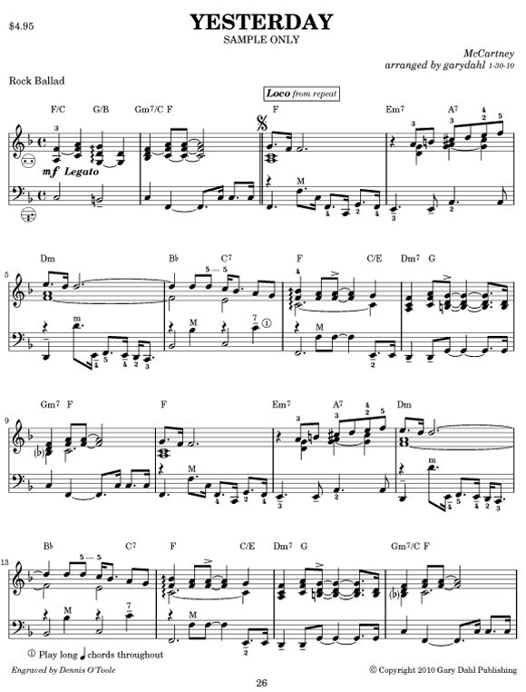 Easy Listening Variety eBook accordion arrangements by Gary Dahl