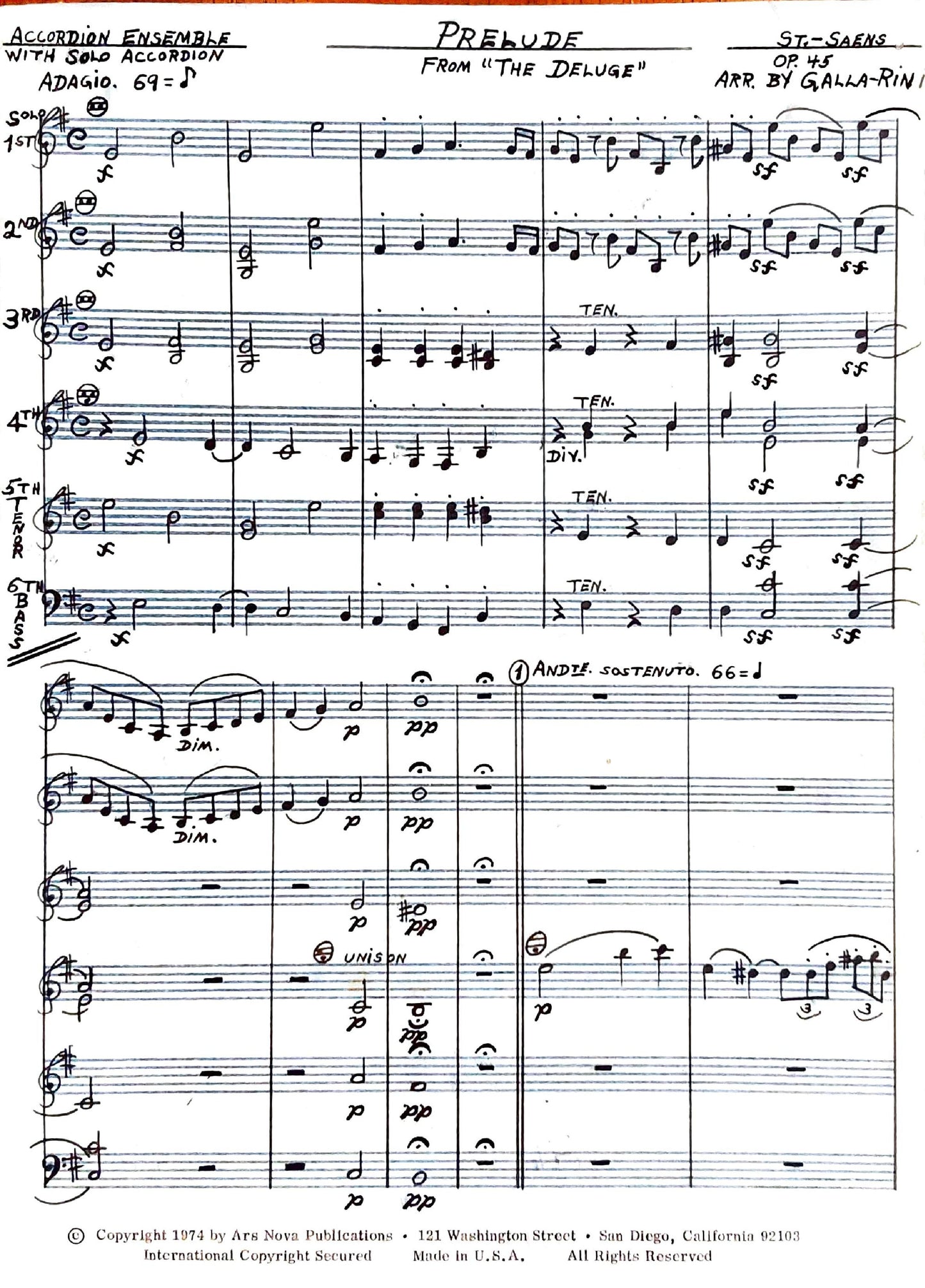 Prelude to 'The Deluge' Op. 45