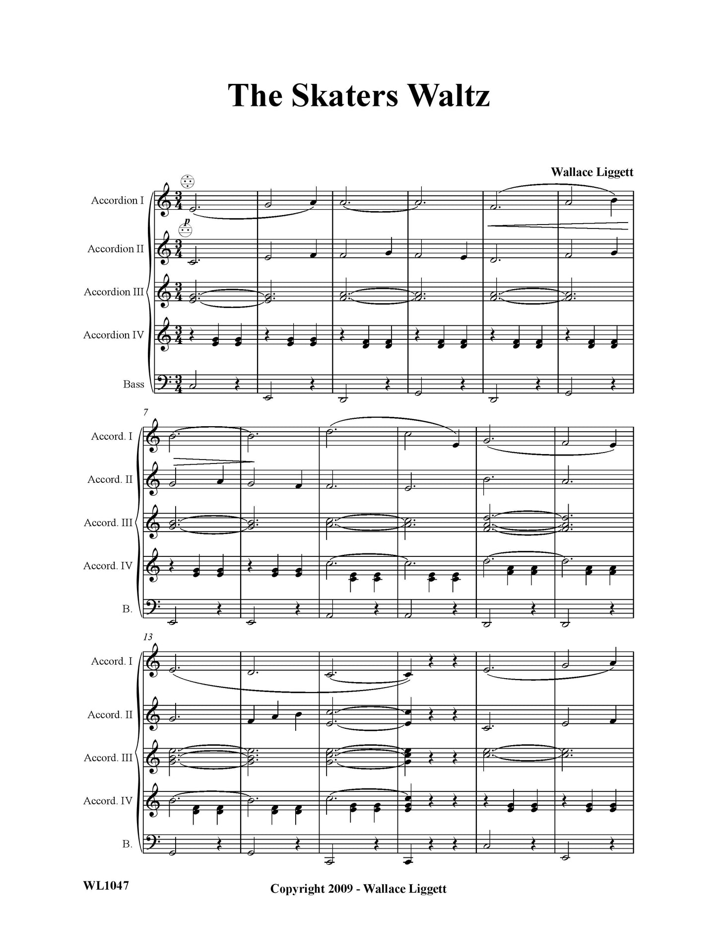 The Skaters Waltz (Score)