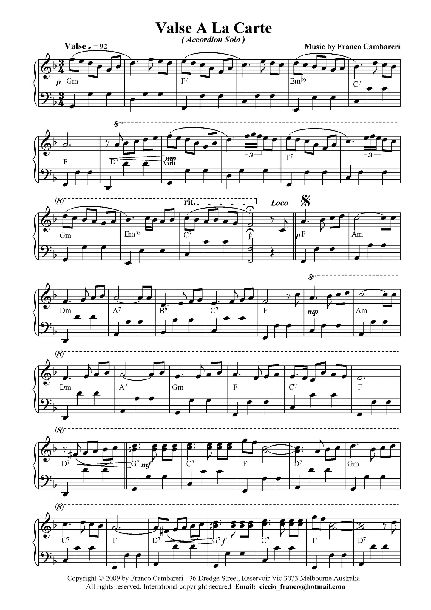 Valse A La Carte