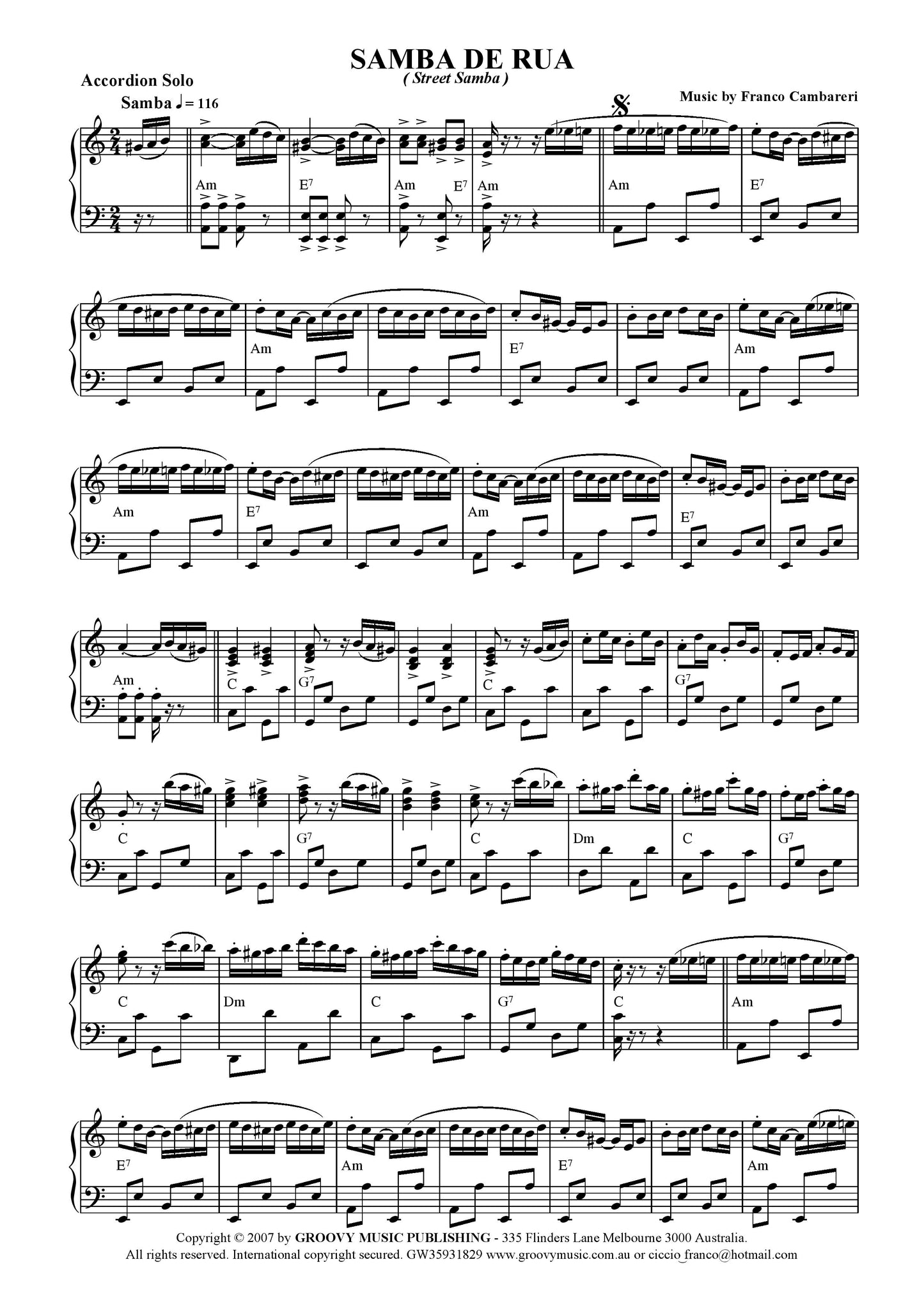 Samba De Rua (Street Samba)