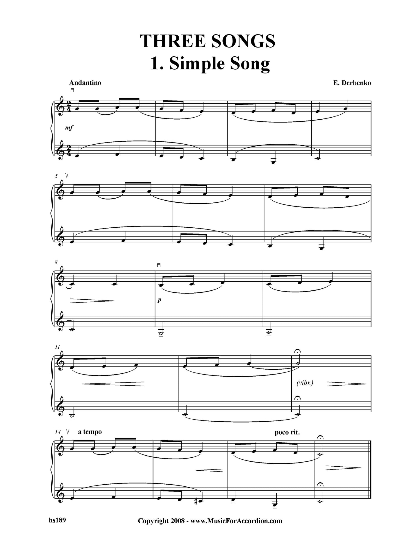 Three Songs -. Simple Song