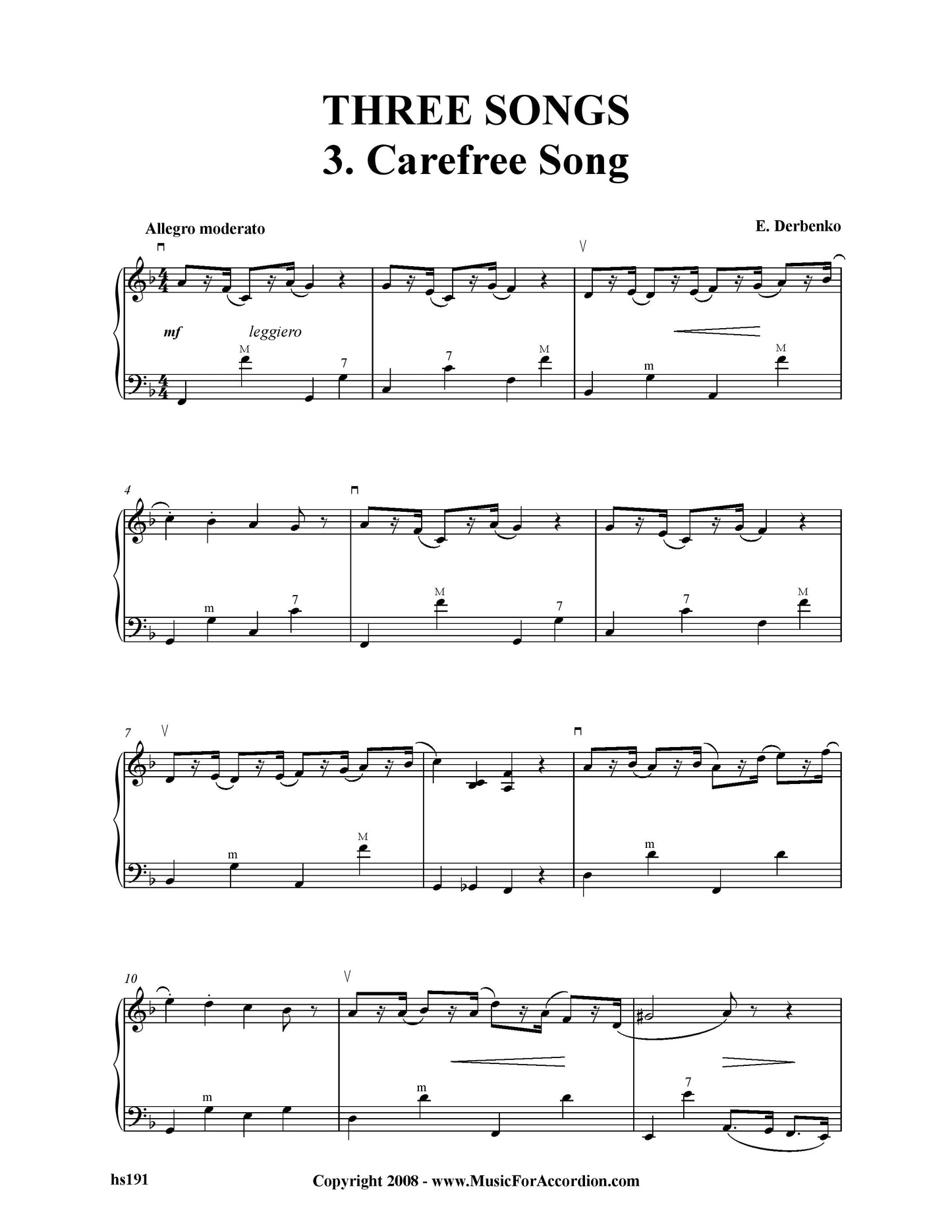 Three Songs – 3. Carefree Song