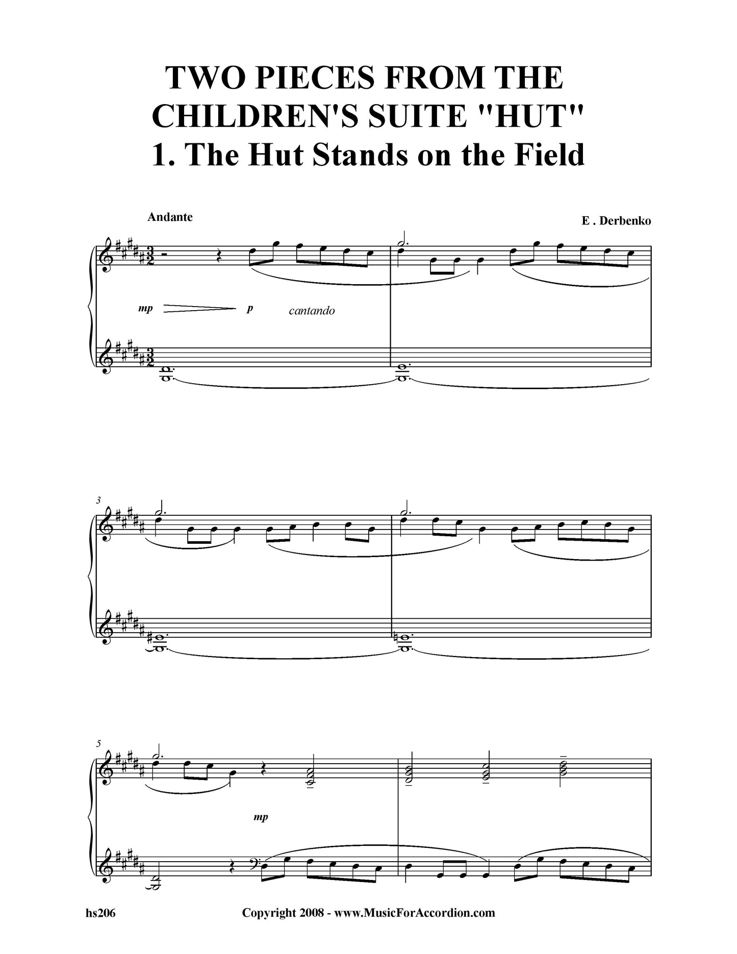 Two Pieces From The Children's Suite “Hut” - 1. The Hut