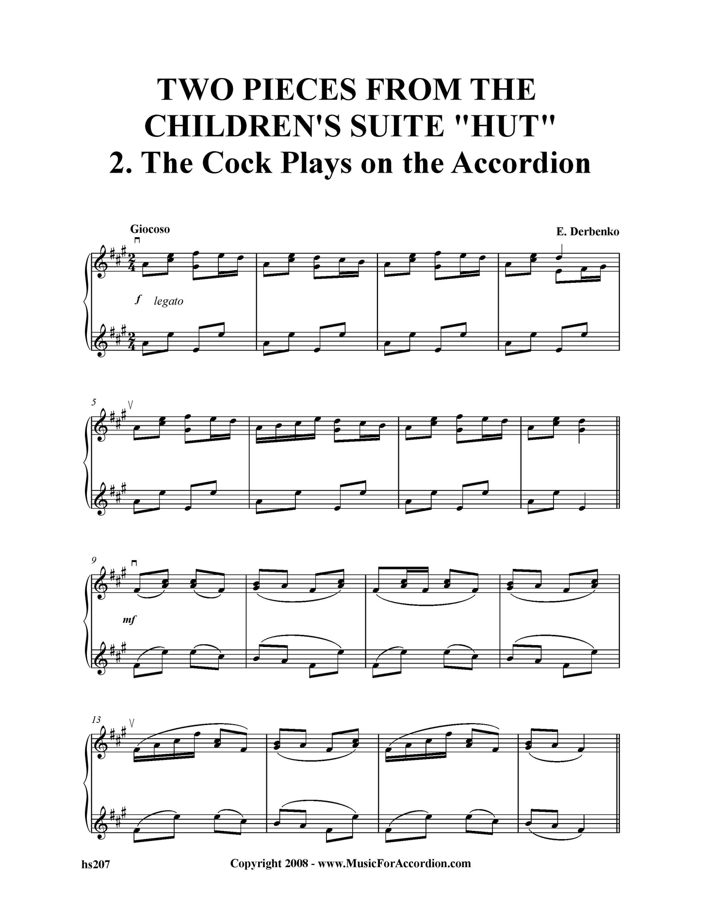 Two Pieces From The Children's Suite “Hut” - 2. The Cock