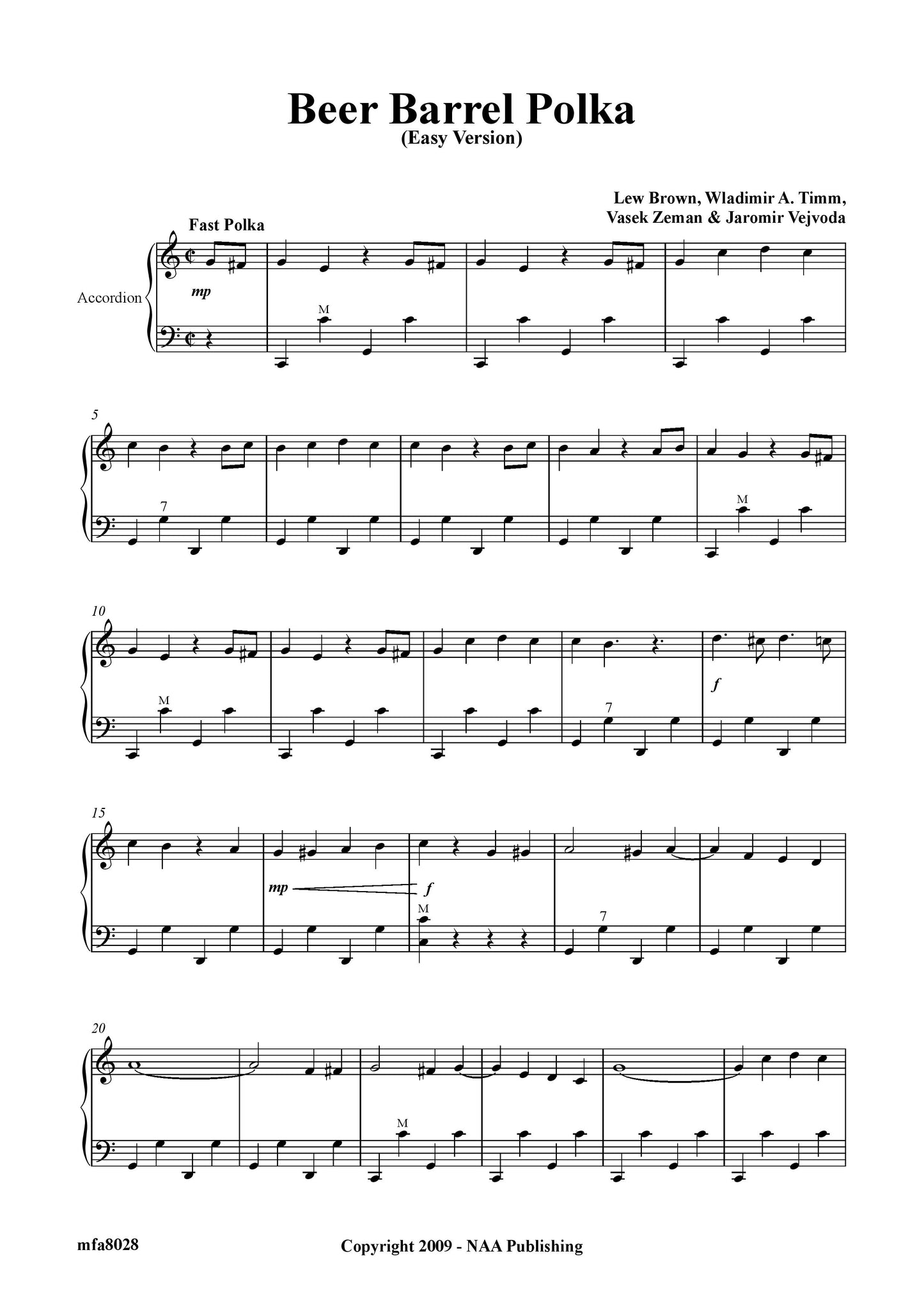 Beer Barrel Polka (Solo) Easy Version