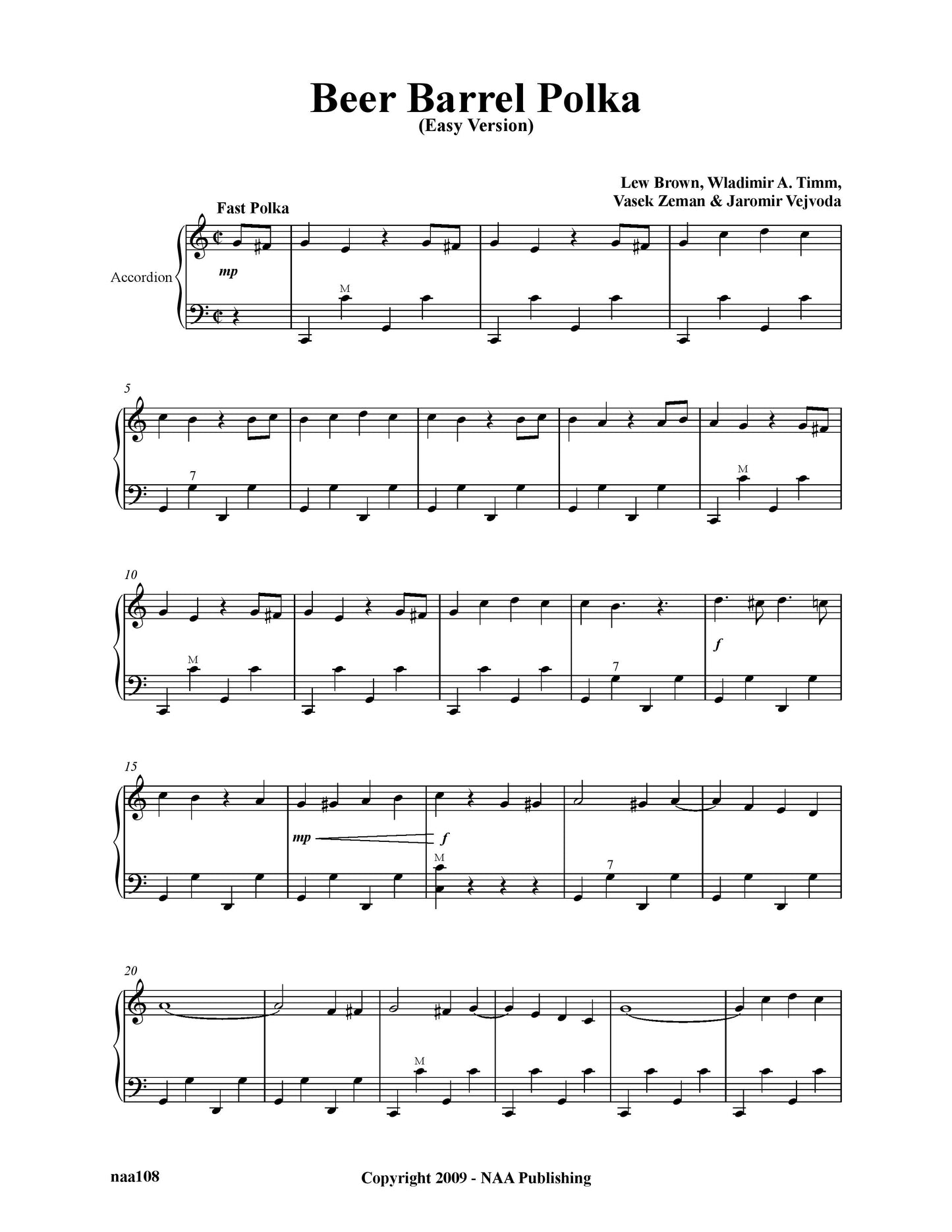 Beer Barrel Polka ( Solo- Easy Version)