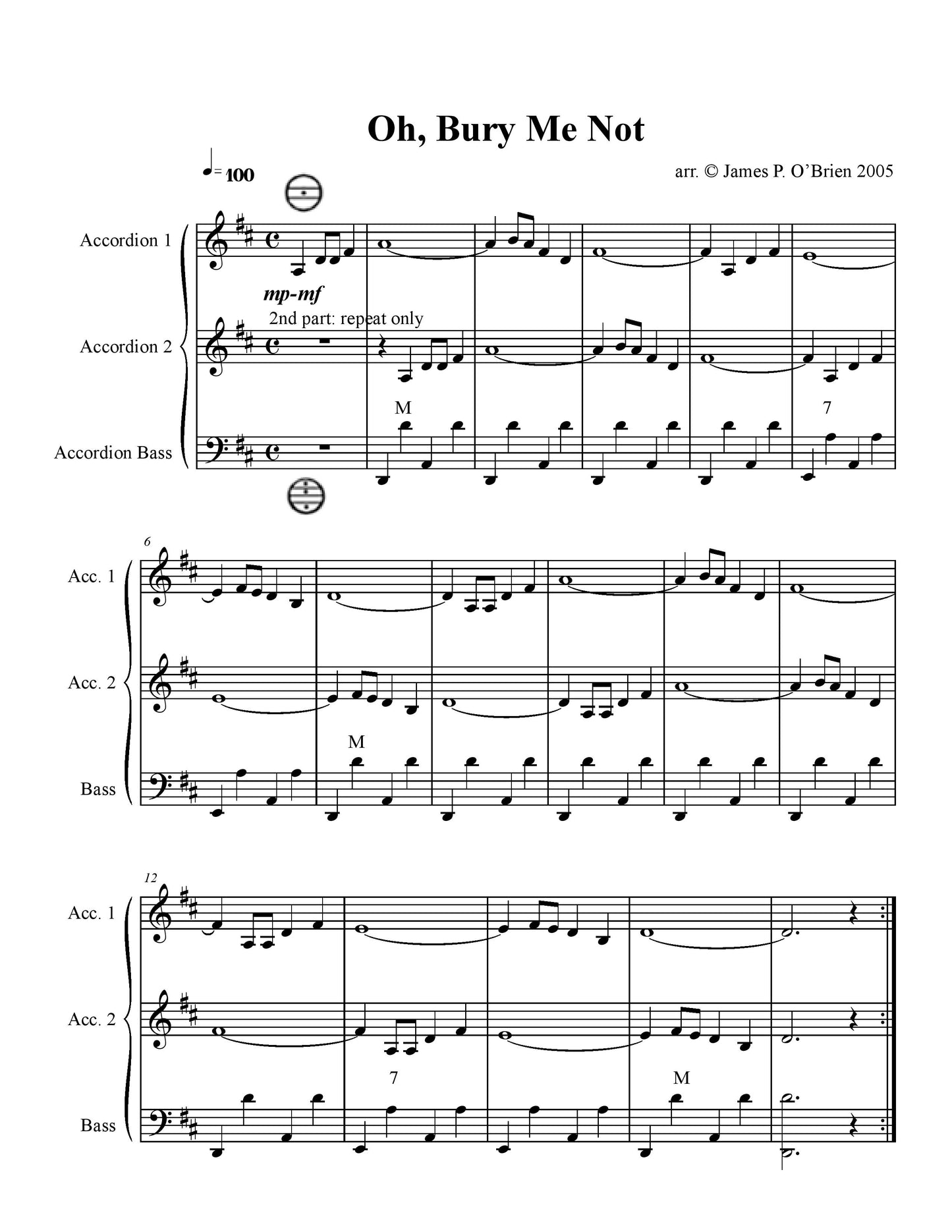 O Bury Me Not Duet