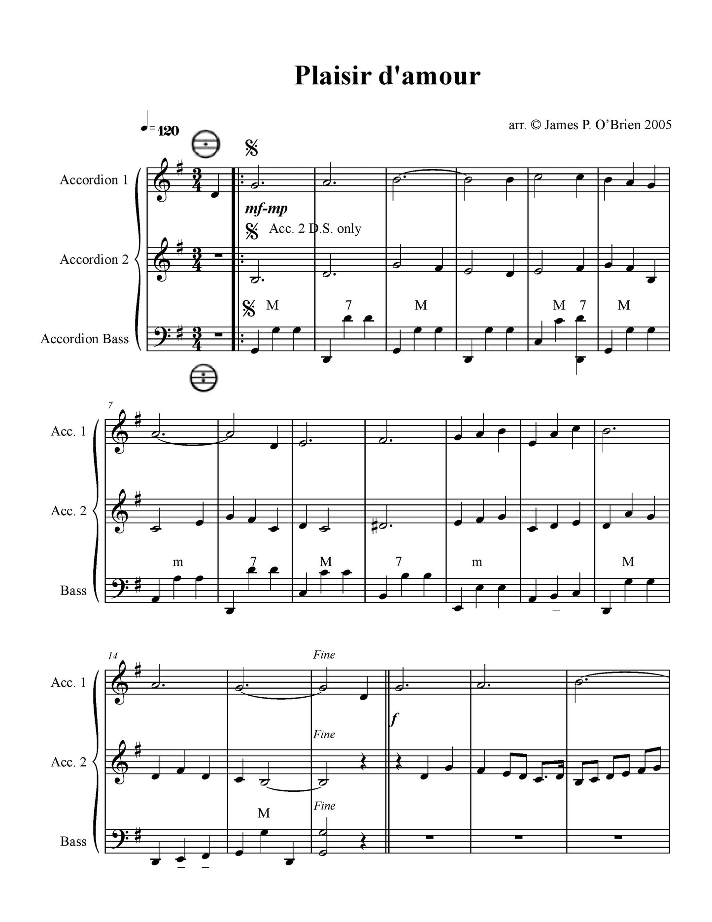 Plaisir d'amour Solo