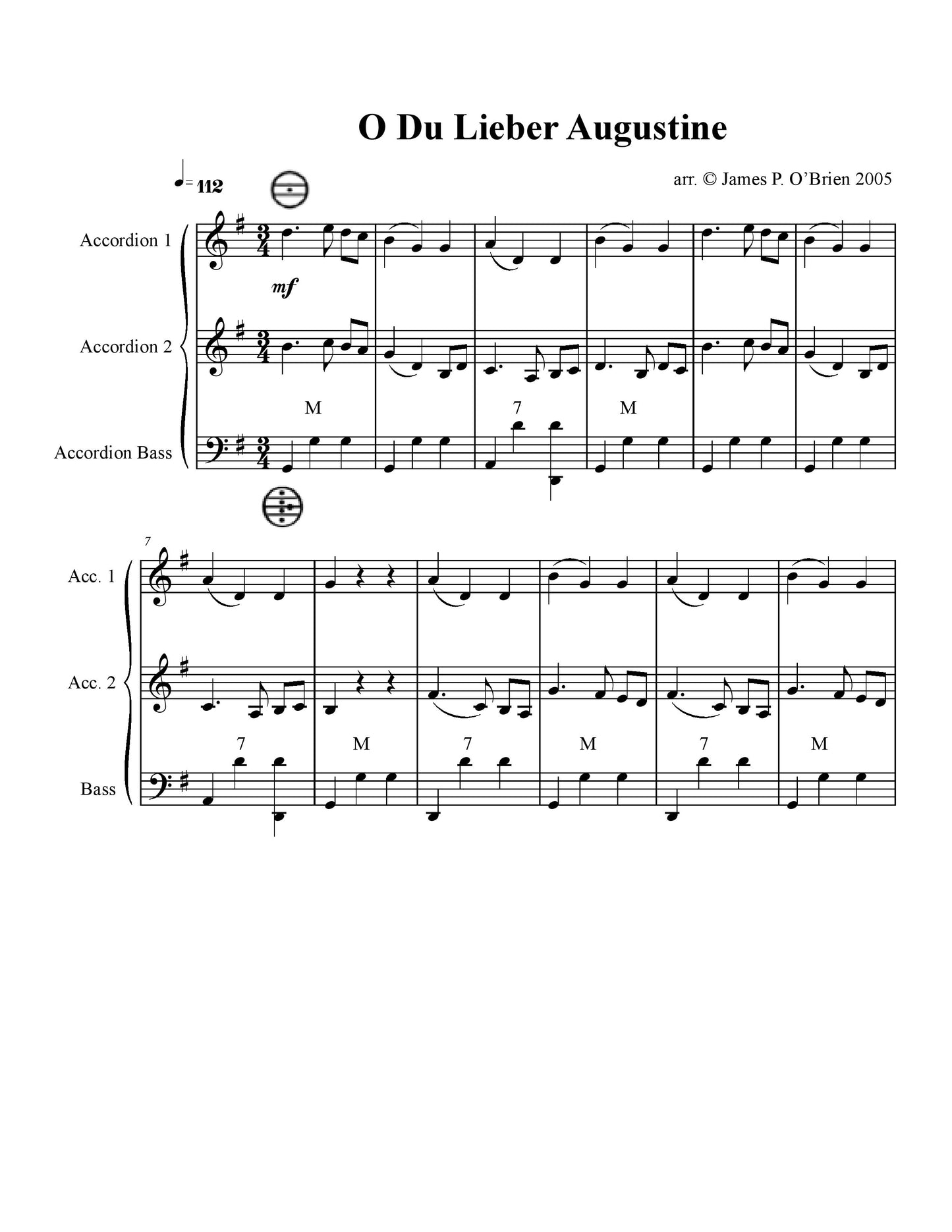 O Du Lieber Augustine Duet