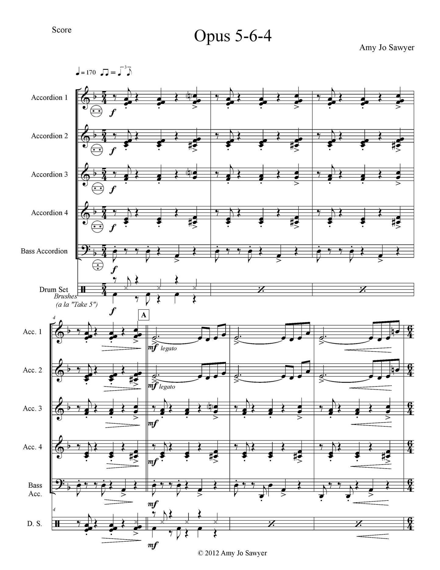 Opus 5-6-4 Score & Parts