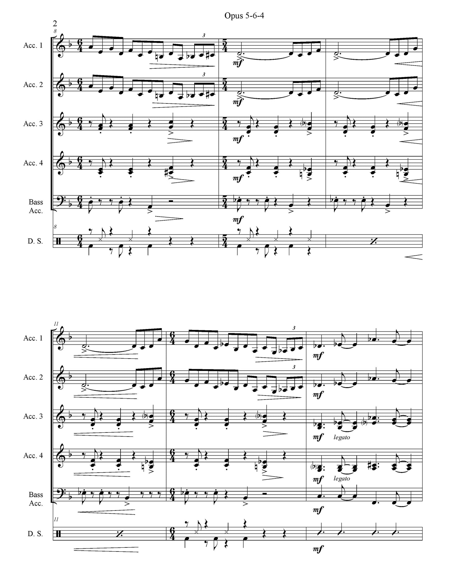 Opus 5-6-4 Score & Parts