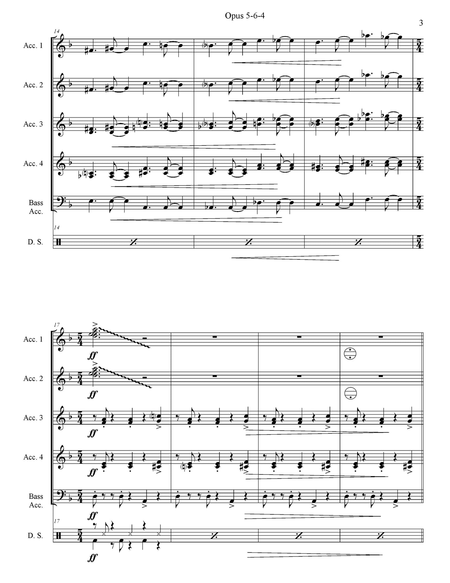Opus 5-6-4 Score & Parts