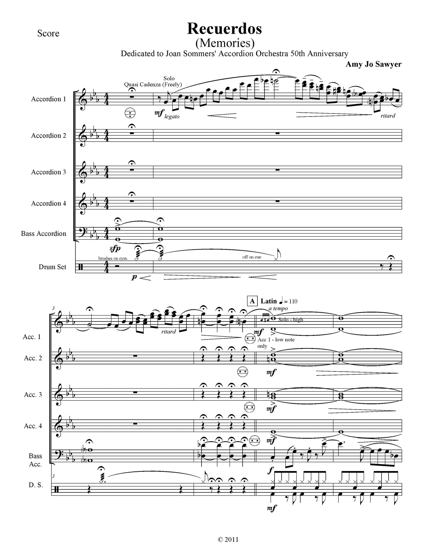 Recuerdos (Memories) Score & Parts
