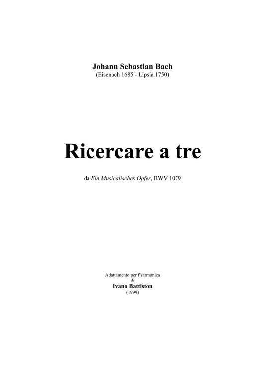 Ricercare a tre (BMV 1079)
