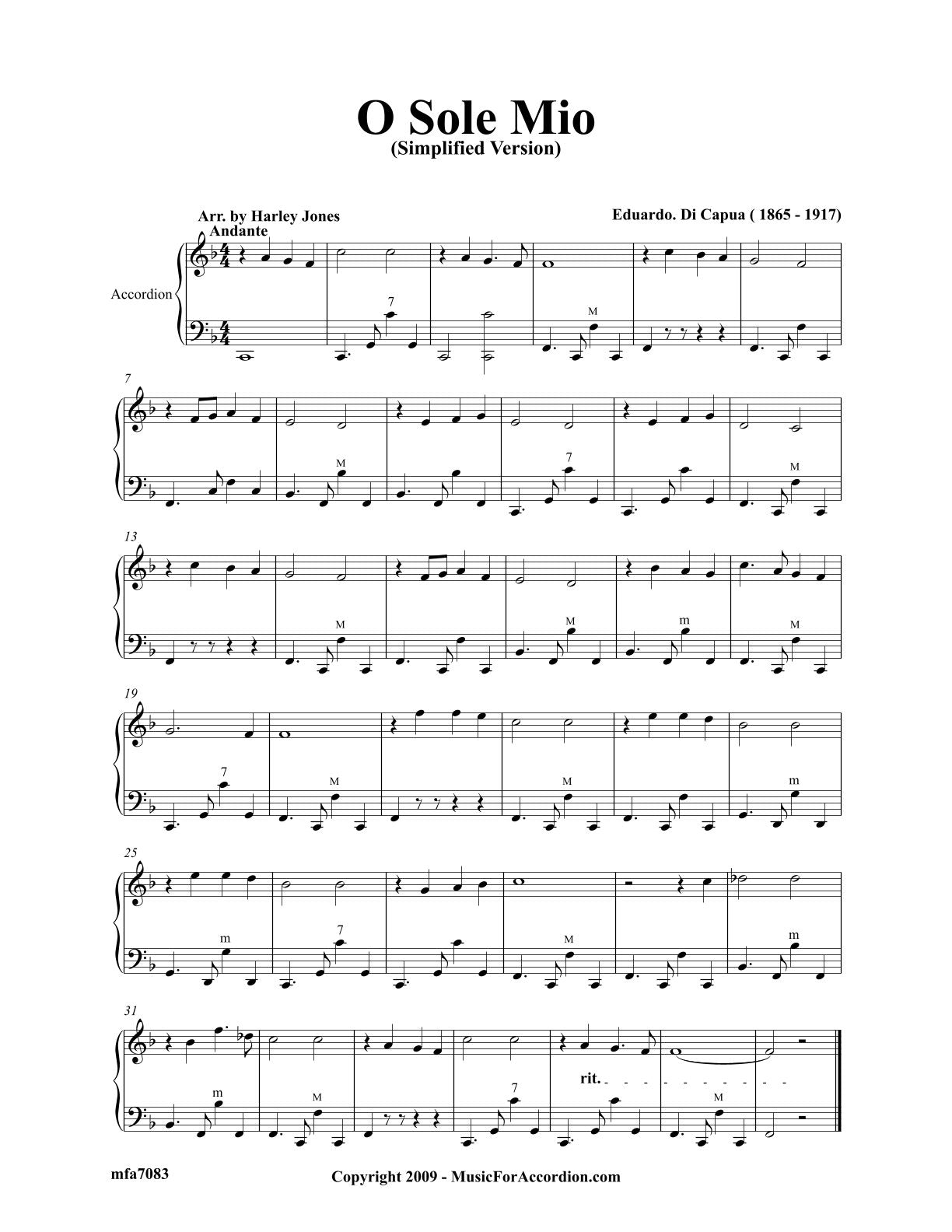 O Sole Mio (Simplified Version)