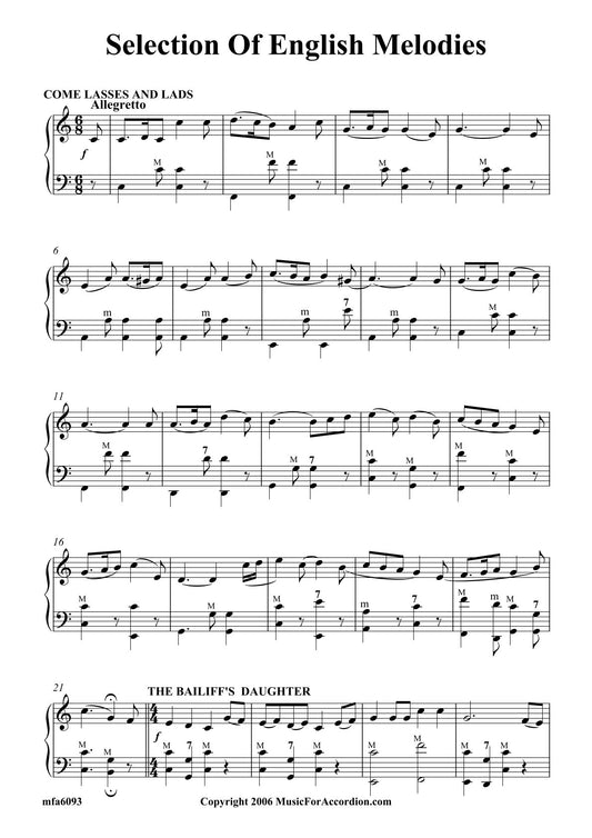 Selection Of English Melodies