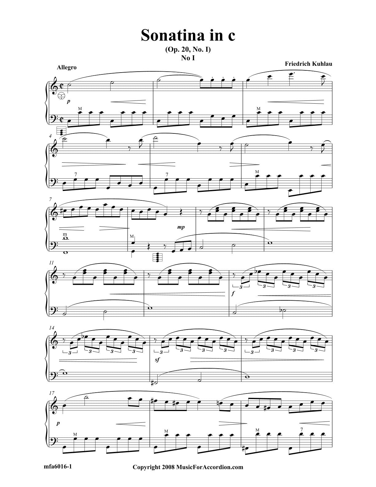 Sonatina in C Part 1 – Part 3