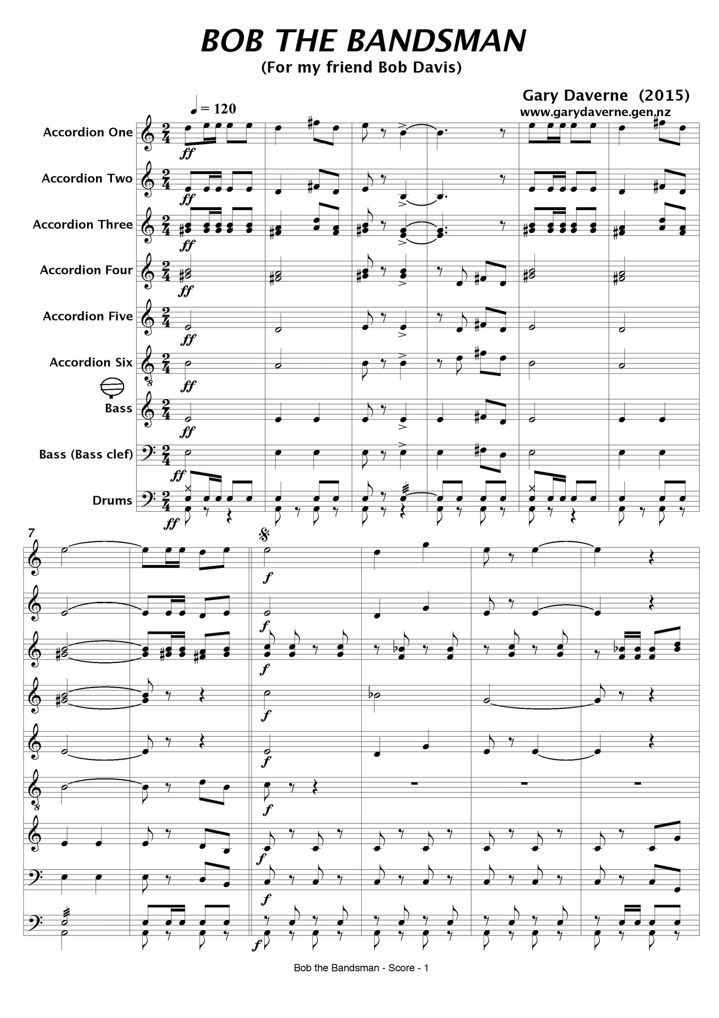 Bob the Bandsman (for accordion ensemble/ accordion orchestra)