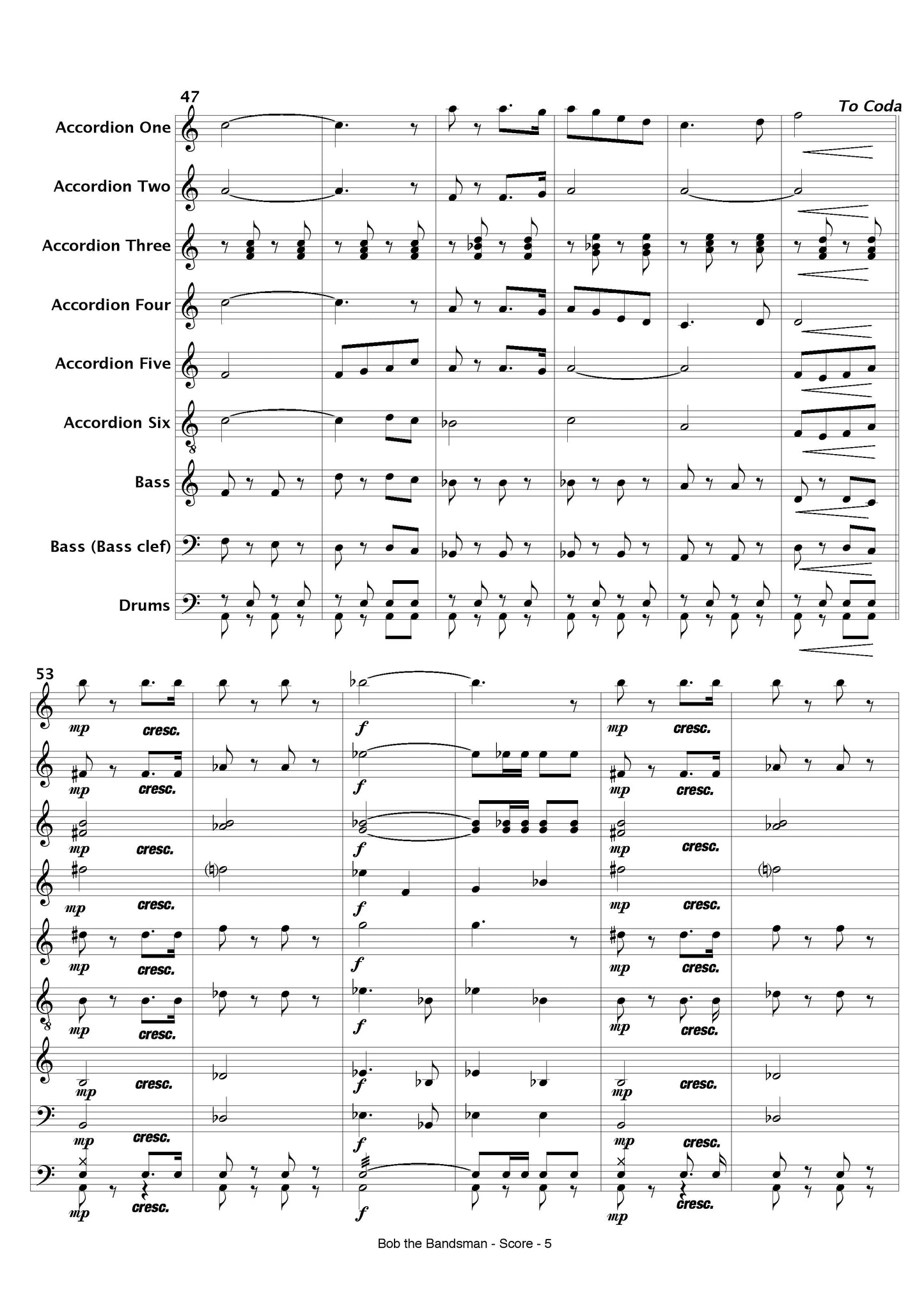 Bob the Bandsman (for accordion ensemble/ accordion orchestra)