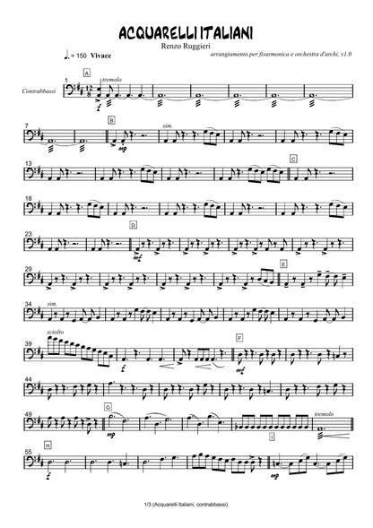 Renzo Ruggieri Acquarelli Italiani for Accordion and Orchestra ( full score &individual parts)