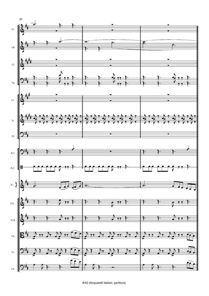 Renzo Ruggieri Acquarelli Italiani for Accordion and Orchestra ( full score &individual parts)